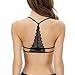 Hip Mall Lace Unpadded Bustier Bralette Tops Bralet Crop Vest, Black