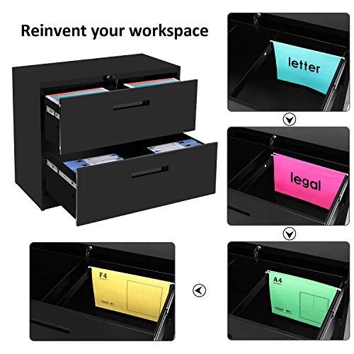 Merax lateral File 2 Drawer Locking Filing 3 Drawers