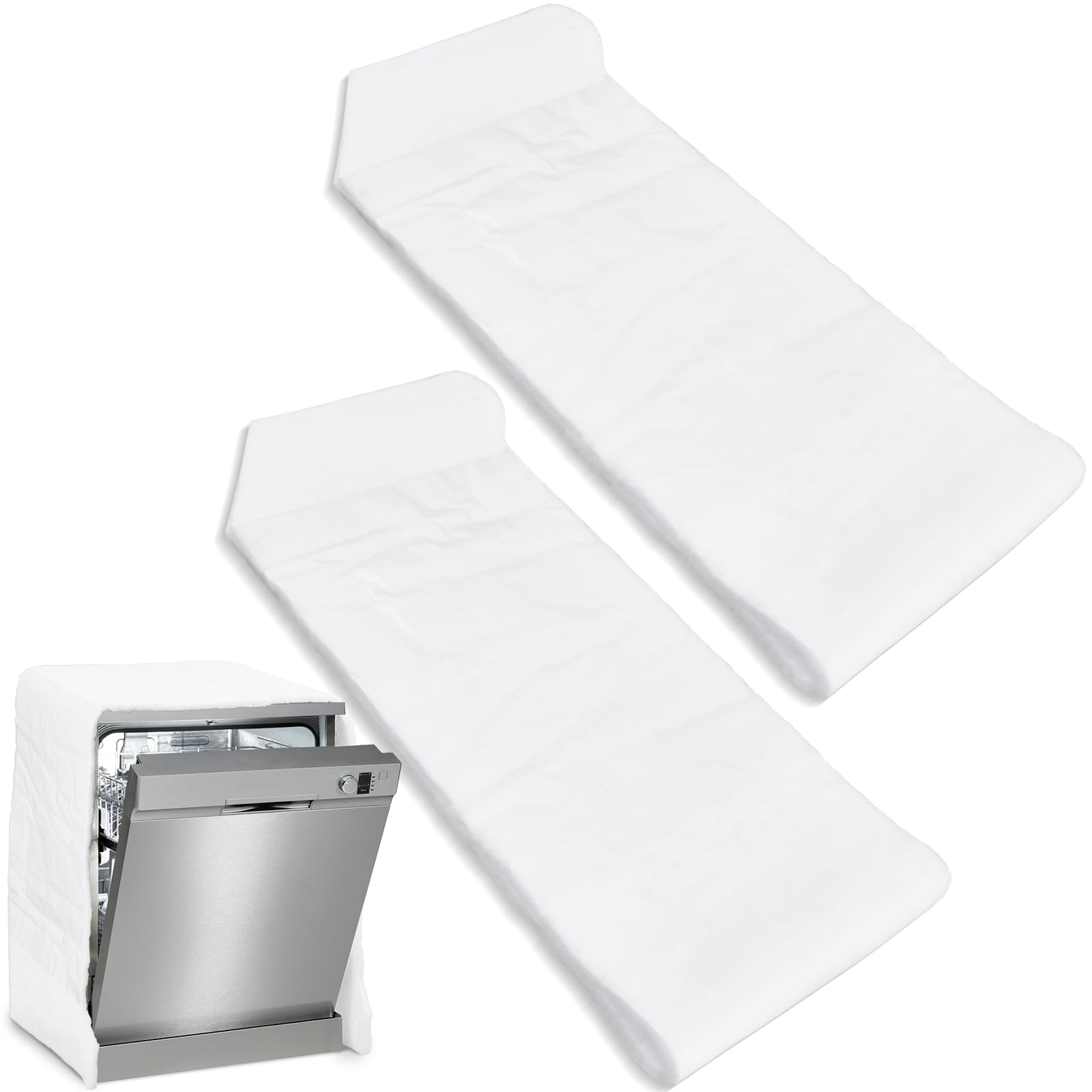 Photo 1 of Ninehaoou 2 Pcs Dishwasher Sound Insulation 80.7 x 17.7 x 0.4 Inches White Dishwasher Blanket Compatible with Kenmore for Household Appliances