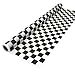 Party Essentials Heavy Duty Printed Plastic Banquet Table Roll Available in 27 Colors, 40" x 150', Black and White Checks primary