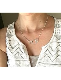 Cuatro Plata de ley amigo collar, amistad infinity de enclavamiento círculos 4 mejores amigos Grupo de regalo