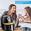 Uten-65L-Air-Fryer-1800W-with-Rapid-Air-Technology-for-Healthy-Oil-Free-Low-Fat-Cooking-Baking-and-Grilling-PlasticBlack Air Fryer Oven, Air Fryers 6.5L Uten Oil Free Fryer with Temperature Control and Timer, with Partition and Bracket…
