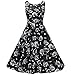 NINEWE Women's Classy Audrey Hepburn 1950s Vintage Rockabilly Swing Dress