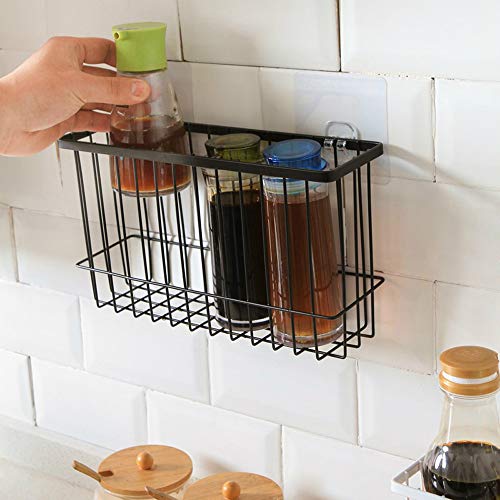 image for MOVEmen Fruit Basket Self-Adhesion Kitchen Bathroom Iron Wire Basket B