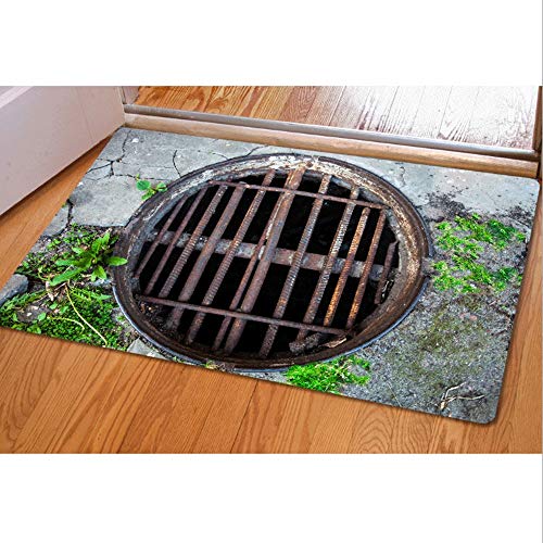 ZXT 3D Simulation Effect Pattern Carpet Household Non-Slip Rubber Pad Bathroom Bedroom Kitchen Carpet (Color : D, Size : 4060CM)
