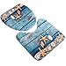 Awakingdemi Toilet Floor Rug 3pcs Ocean Underwater World Anti Slip Toilet Pattern Carpet Bathroom Mat (Starfish)