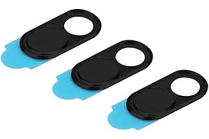 3pcs Metal Camera Lens , Ultra Thin Camera Privacy Cover Webcam Cover Blocker Slider for Smartphone Tablet Desktop Laptop(Bla