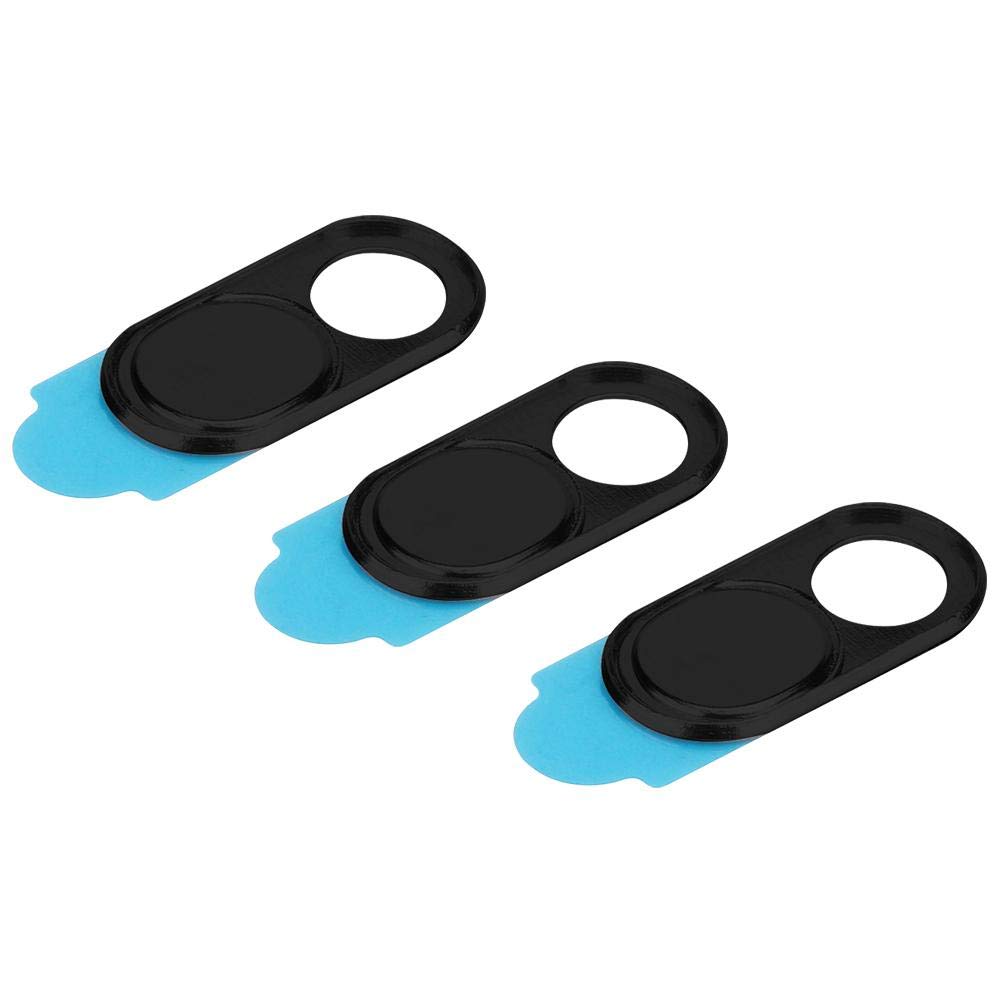 Kafuty Webcam Cover 3pcs Ultra Thin Metal Lens Cap Protection Cover Protection Privacy Security Suitable for Smartphones Tablets Desktops Laptops(black)