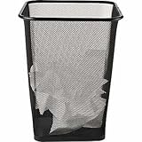 Brighton Professional Black Wire Mesh Square Wastebasket, 4.4 gal.