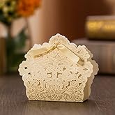 Lucky Star 50x Champagne Gold Laser Cut Wedding Favor Boxes Candy Birthday Party Baby Shower Chocolate Gift