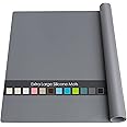 Extra Large Silicone Placemat, Food-Grade Flexible Silicone Table Mats for Kids Non-Slip Placemat Waterproof Heat Insulation Desk Countertop Protector Pastry Mat Silicone Pad, 23.6''x15.7'' Dark Gray