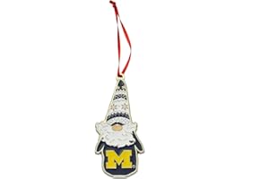 COLLEGIATE PULSE Michigan Wolverines Gnome Metal Christmas Ornament