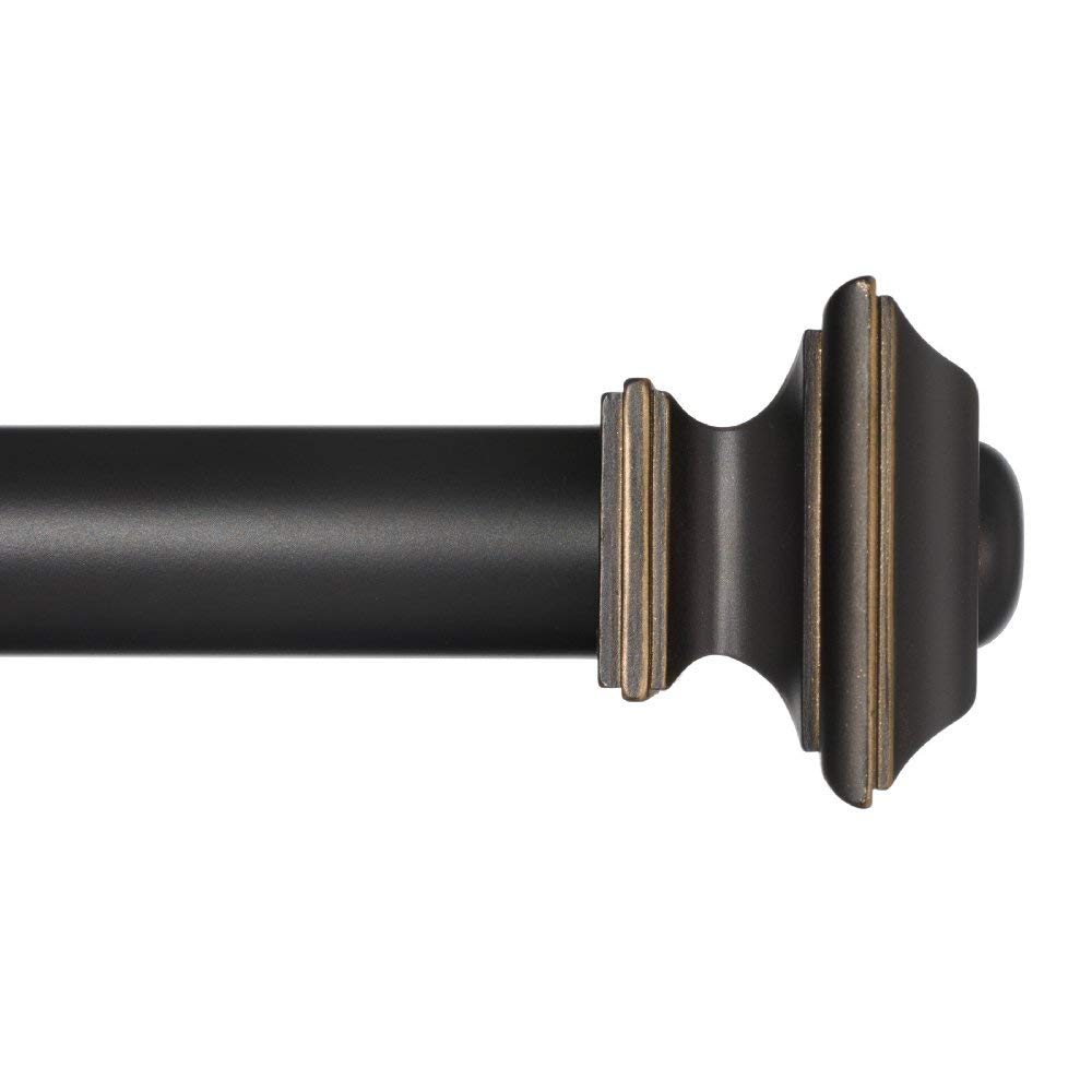 Photo 1 of Ivilon Drapery Treatment Window Curtain Rod - Square Design 1 1/8 Rod. 120 to 240 Inch - Antique Black