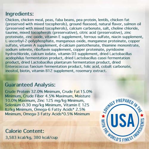 CHICKEN SOUP FOR THE SOUL GRAIN FREE DRY CAT FOOD, CHICKEN & LEGUMES RECIPE, 4 POUND BAG | SOY, CORN & WHEAT FREE, NO ARTIFICIAL FLAVORS OR PRESERVATIVES