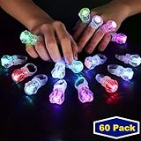 Midafon 60 Pack led Glow Rings Light up led Rings Glow Flashing led Rings Diamond Light up Rings Glow in The Dark Rings Glow Rings Party Pack Birthday Party Favors Glow