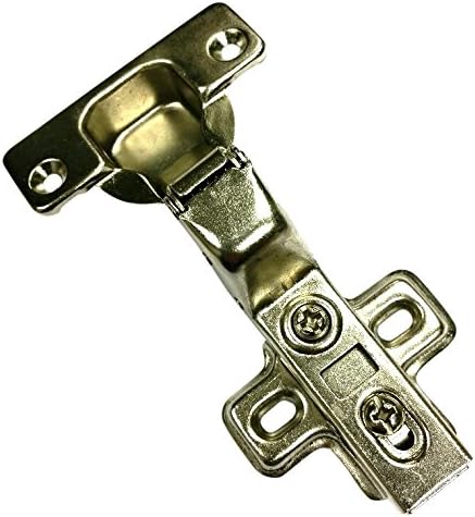 Merriway BH05998 (2 Pcs) Cabinet Hinge 35mm 95 Degree Soft Close ZP Clip-On Inset - Pack of 2 Pieces, Silver
