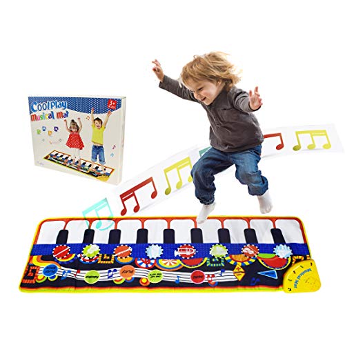 KAREZONINE Piano Mat, Kids Keyboard Mat Playmat Education Toy Birthday Christmas Easter Day Gift for Kids Boys Girls