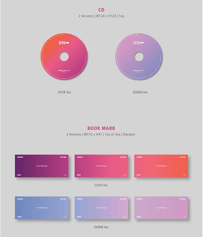 Amazon Com Enhypen Border Day One Mini Album Vol 1 Dusk Version Incl Pre Order Poster Folded Random Transparent Photocard Set Everything Else