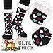 Dosoni Women's Fleece Lining Fuzzy Soft Christmas Knee Highs Stockings Slipper Socks (Heart Black)