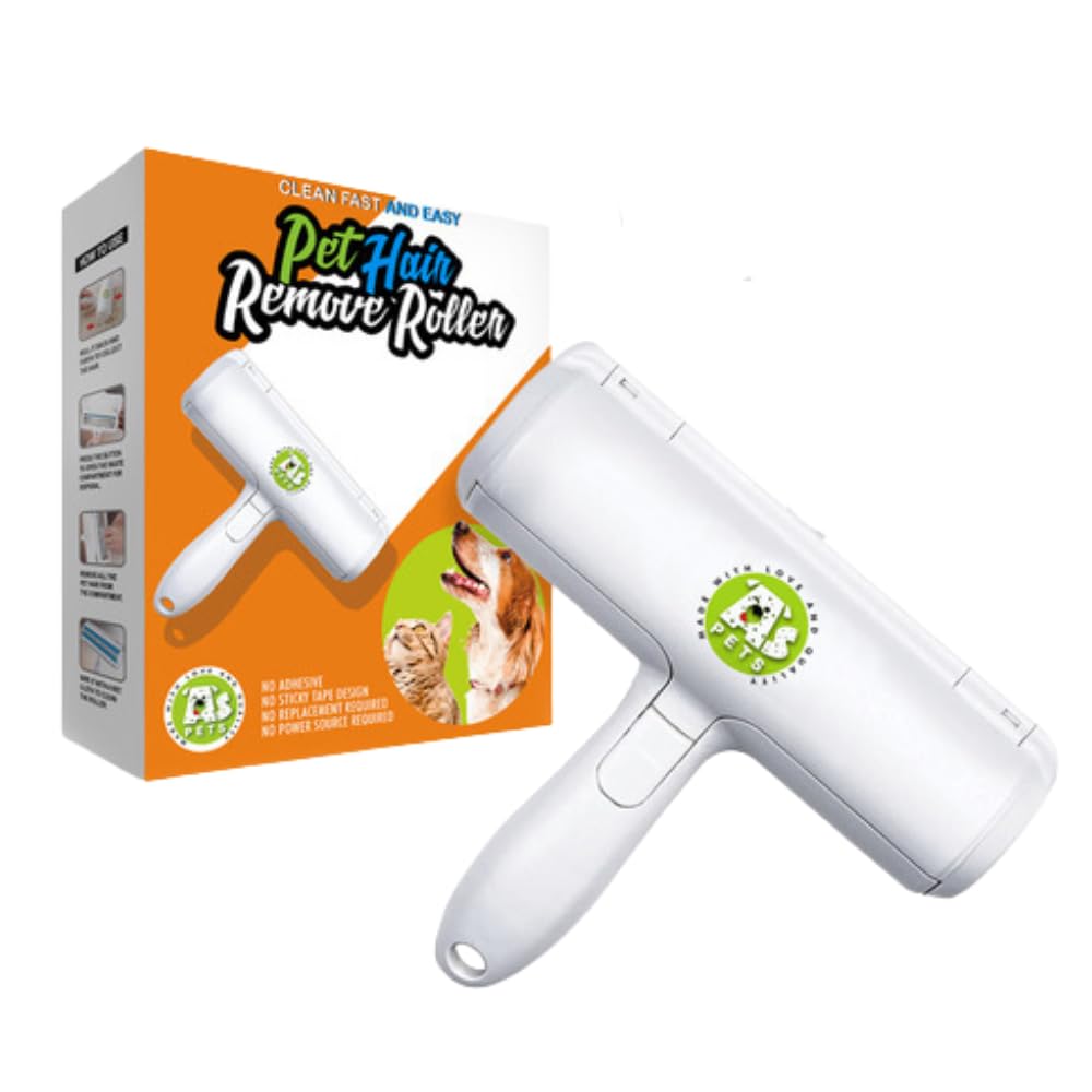AS PETS Pet Hair Remover Roller – Reusable Dog & Cat Fur Removal Tool for Furniture, Carpets, Sofas, Bedding, Rugs & Clothes – Easy Self-Cleaning Animal Hair Brush