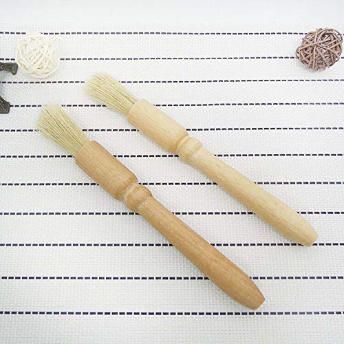 LinaLife 2 pack Coffee Grinder Cleaning Brush Wood Dusting Brush for Espresso Stations and Equipment Heavy Wood Handle & Natural Bristles brush Accessories Bean Grain Coffee Tool Barista Home Kitchen - Thumbnail 4