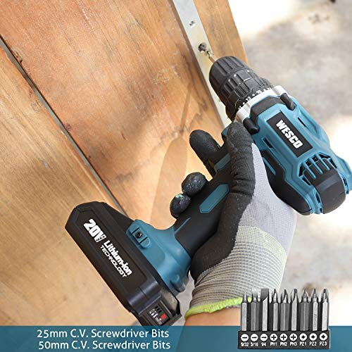 Drill Bit Set, WESCO 122Pcs Impact Driver Bits and Screwdriver Bits Set Assorted in Tough Case for Wood Metal Cement Drilling and Screw Driving /WS9958U