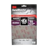 3M 28150SB-UF4 150 Grit Sandblaster Ultra Flexible Sanding Sheets (4 Pack), 7 x 4.5/Medium