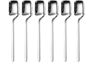 IQCWOOD Demitasse Espresso Spoons, 5.6 Inches Stainless Steel Coffee Spoon, Mini Dessert Tea Honey Ice Cream Spoons, Set of 6