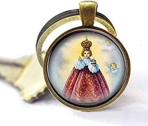 Holy Infant Jesus of Prague Keychain. Catholic Religious Keychain. Christian Keychain Jesus Medal Approx.