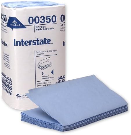 Interstate GPC 003-50 10.250" Length, 9.500" Width 2-Ply Singlefold Windshield And Auto Care Paper Towel