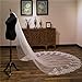 U-Hotmi Wedding Veil Cathedral Bridal Veil for Women Lace Sequins 1 Tier Long Wedding Bridal Veil, White