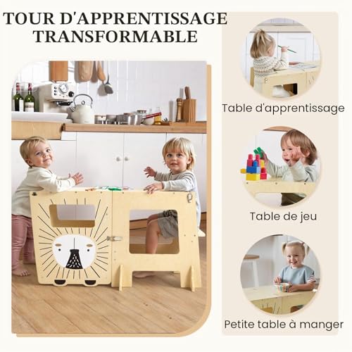 Labebe Large Children's Observation Tower, Montessori Tower 1-3 Years, 3 in 1 Observation Tower
