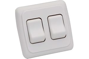 RV Switch SPST Switch On/Off 2 Gang Bezel | RV Electrical | Toggle Switch for Car Boat Truck RV Trailer Yacht Dashboard Switc