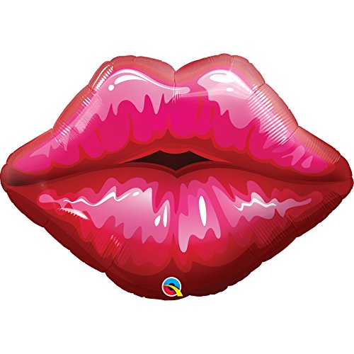 Qualatex Microfoil Big Red Kissy Lips Balloon, 30-Inches (1-Unit)