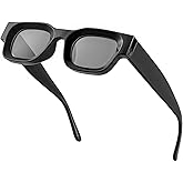 EYLRIM Thick Square Frame Sunglasses for Women Men Chunky Rectangle Polarized Sunglasses UV400 Protection