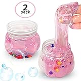 Lilizhou Clear Crystal Mud Toy Putty Making Kit for Kids and Adults, Stretchy Slime Stress Relief for girls, Super Soft and Non-Sticky, 2 Pack