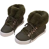 Fenlogft Winter Women's Snow Boots Short Barrel,Plus Size, Fleece Lined Thickened Boots for Cold Weather
