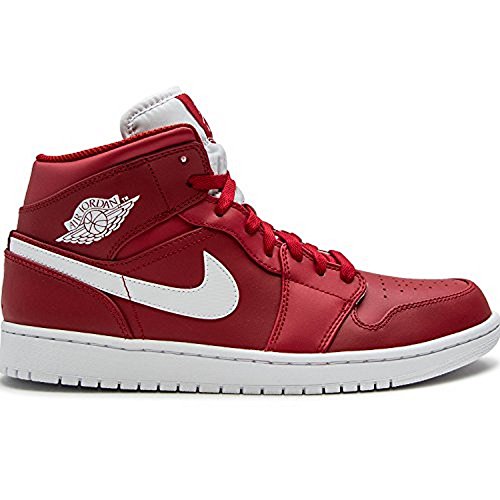 JORDAN MENS AIR JORDAN 1 MID GYM RED WHITE WHITE