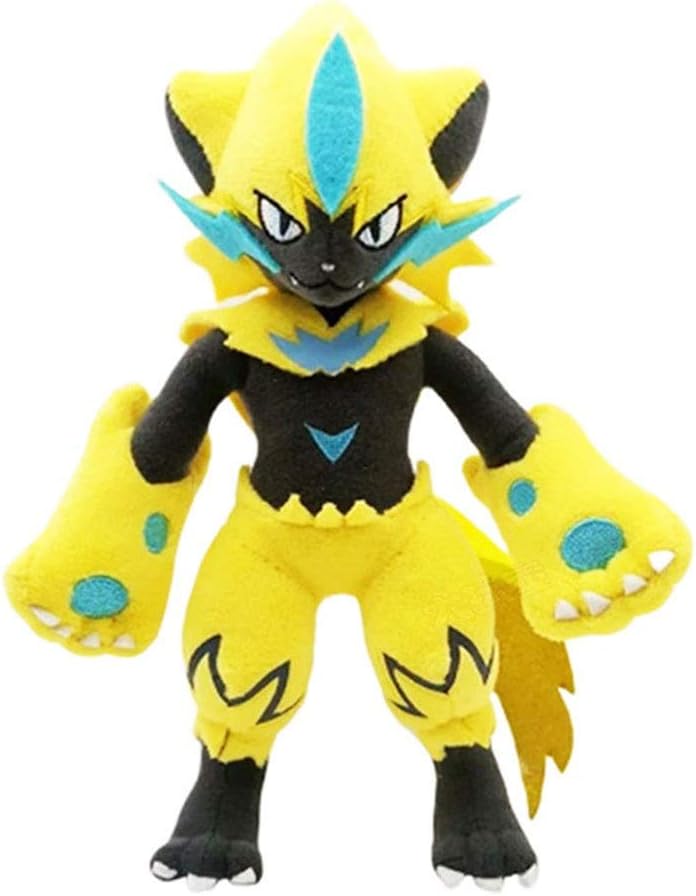 HHtoy 25cm Zeraora Plush Pillow Toy Pokemon Stuffed Soft Doll Toy Anime Figures Pillow Cushion Birthday
