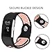 POY Replacement Bands Compatible for Fitbit Charge 2, Adjustable Breathable Wristbands with Air Holes Straps, Small Black Pink 1PC