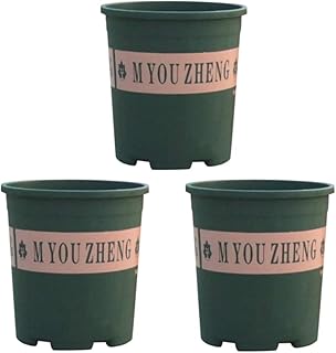 3 Stück 16cm Kleine Pflanzkübel Blumenkübel Blumentöpfe Pflanztopf Runde Kunststoff Innen Pflanztöpfe Mini Blumentöpfe Pflanzgefäß mit Bodenlöchern für Büro Balkon Geländer (Grün)