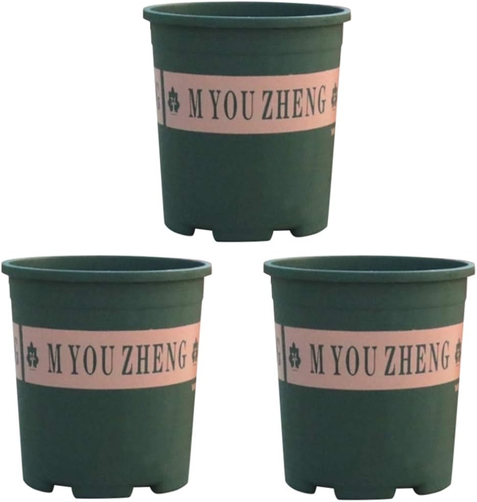 3 Stück 16cm Kleine Pflanzkübel Blumenkübel Blumentöpfe Pflanztopf Runde Kunststoff Innen Pflanztöpfe Mini Blumentöpfe Pflanzgefäß mit Bodenlöchern für Büro Balkon Geländer (Grün)