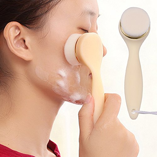 Gracefulvara Fiber Soft Facial Brush Deep Pore Cleansing Brush with Long Handle