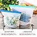 Reusable Silicone Food Storage Bags 3 Pack - 2 Large Food Bags 50OZ & 1 Quart Silicone Bag - Reusable Freezer Bags Leakproof - Reusable Sandwich Bags Dishwasher Safe - Silicone Sous Vide Bags Airtight