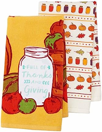 Fall Harvest Kitchen Dish Towels Set of 2 by Celebrate Fall Together - Thanksgiving Kitchen