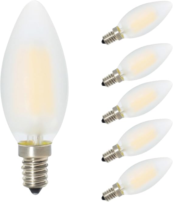 Dimmable LED E14 Small Edison Screw Candle Light Bulb, Filament Bulbs