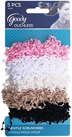 Goody Ouchless Scrunchie, Chenille and Cotton, 5 Count (2-Pack)