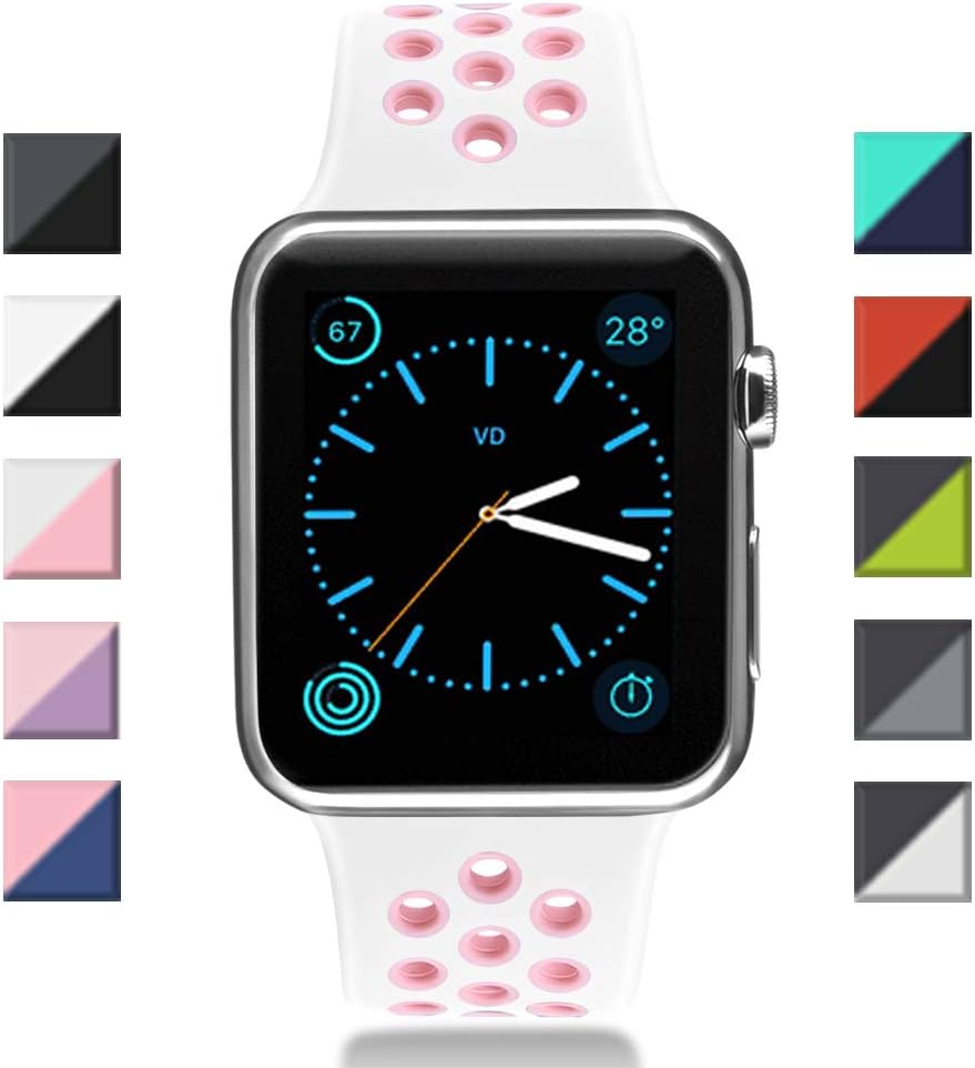 ATUP Strap Compatible with Apple Watch Strap 38mm 42mm 40mm 44mm, Soft Silicone Replacement Watchband Compatible with for iWatch Series 1/2/3/4/5