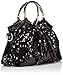 MG Collection Sequin Patent Evening Purse, Black