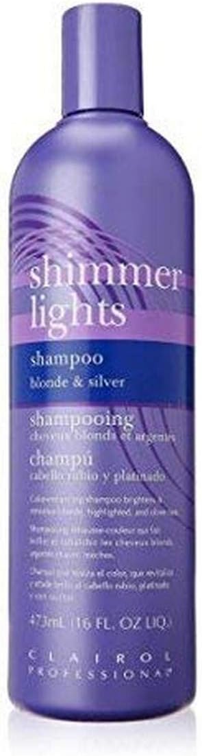 Clairol Shimmer Lights Shampoo, For Blonde And Silver Hair (16 oz / 473 ml), Purple, 473 ml (Pack of 1)